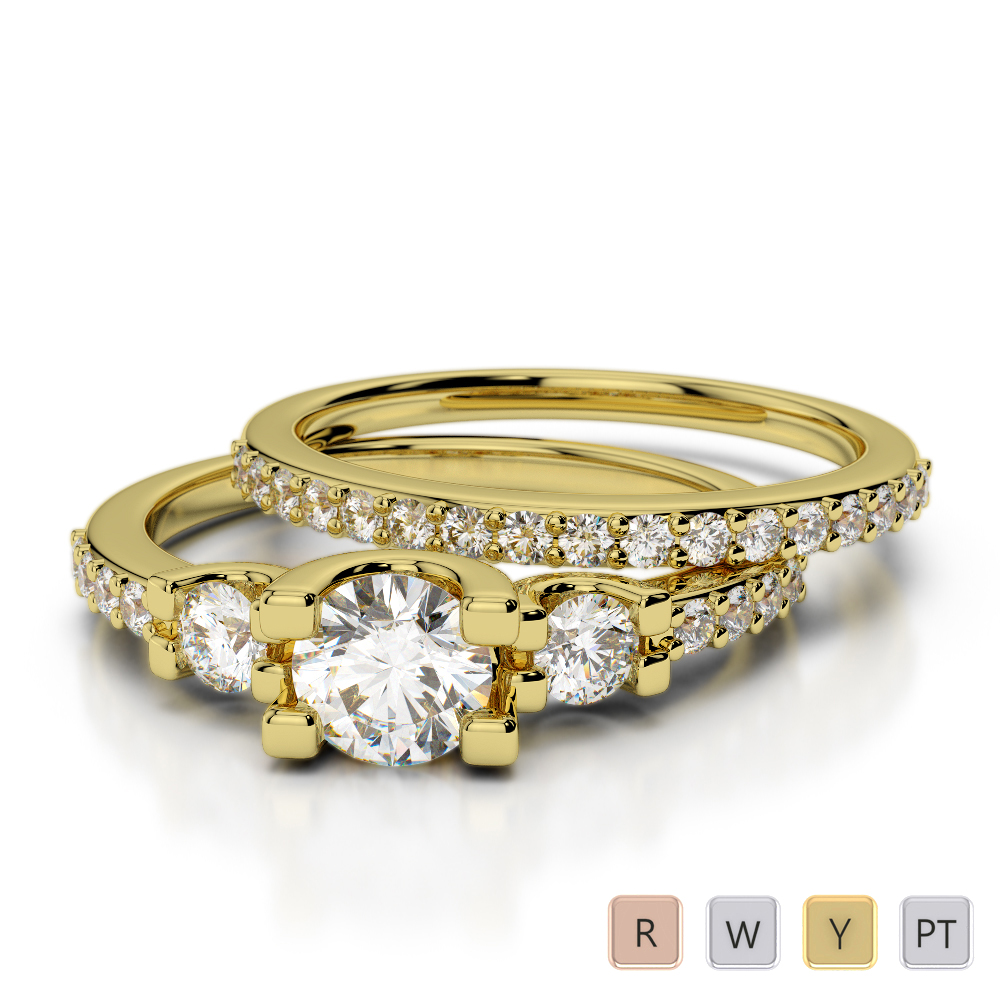 4 Claw Set Bridal Set Ring With Diamond 0310