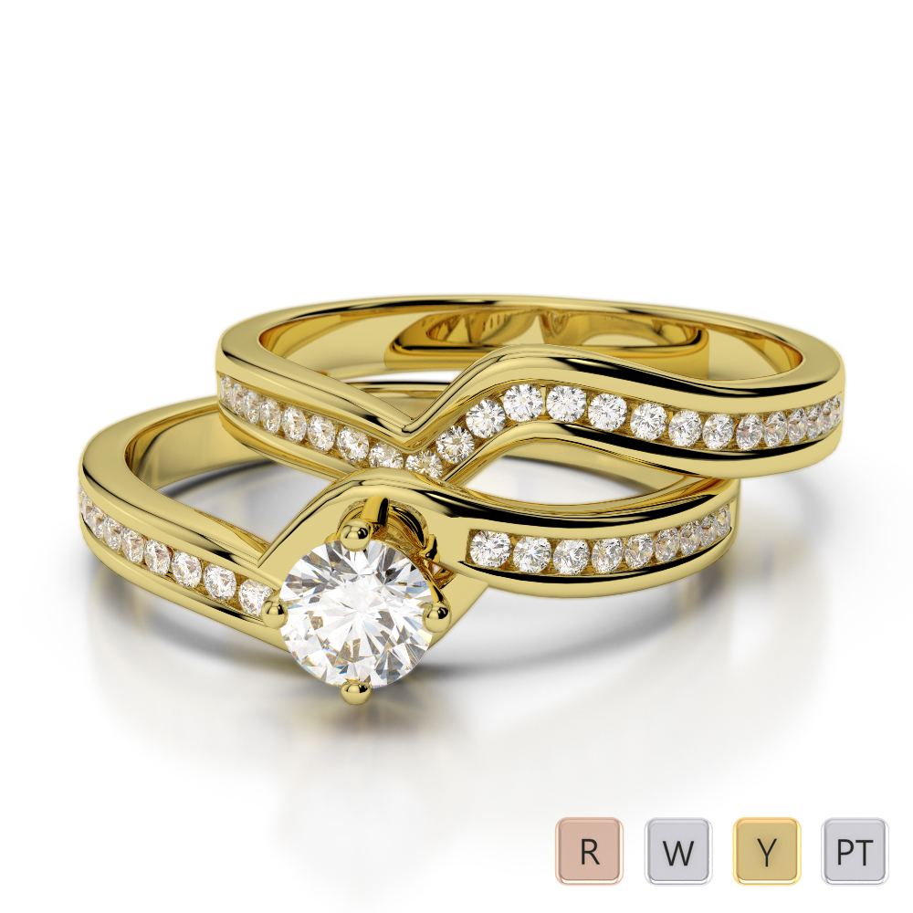 Channel & Prong Set Bridal Set Ring With Diamond 0326