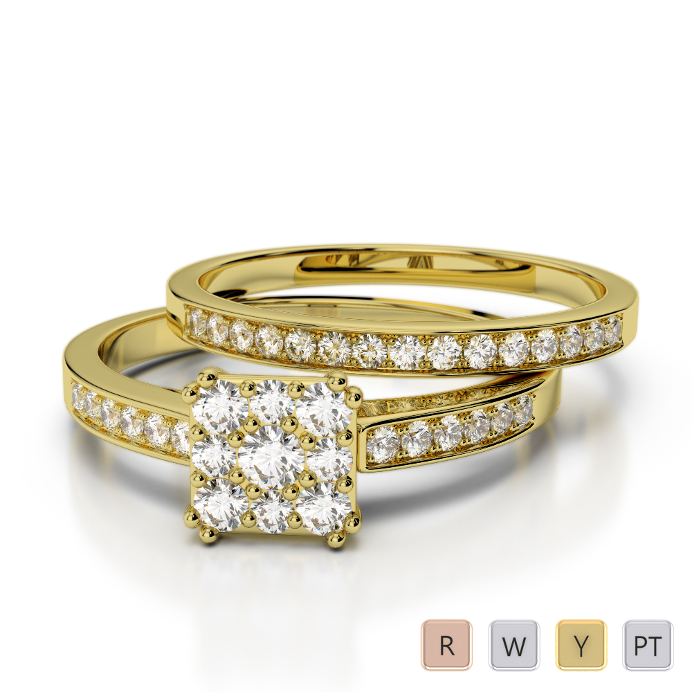 Pave Set Diamond Bridal Set Ring 0338