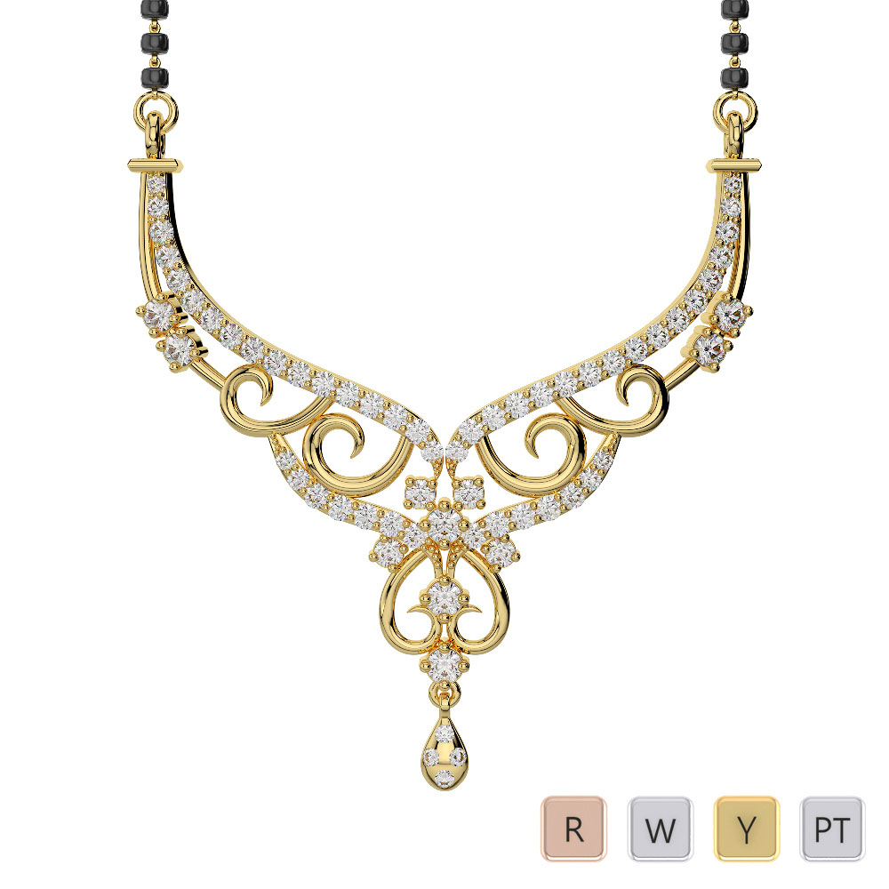 Round Cut Diamond Studded Mangalsutra 0629