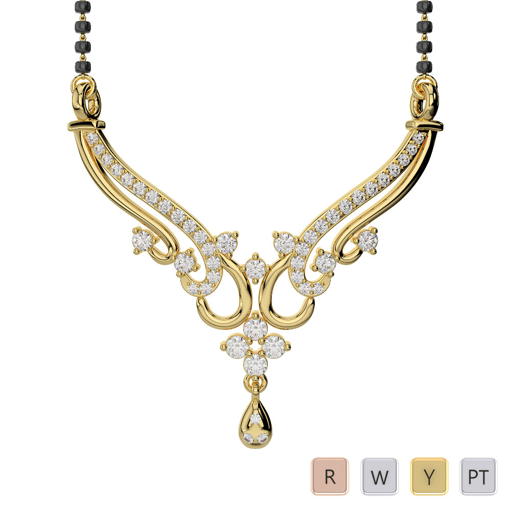 Pave and Flush Set Diamond Studded Mangalsutra 0631