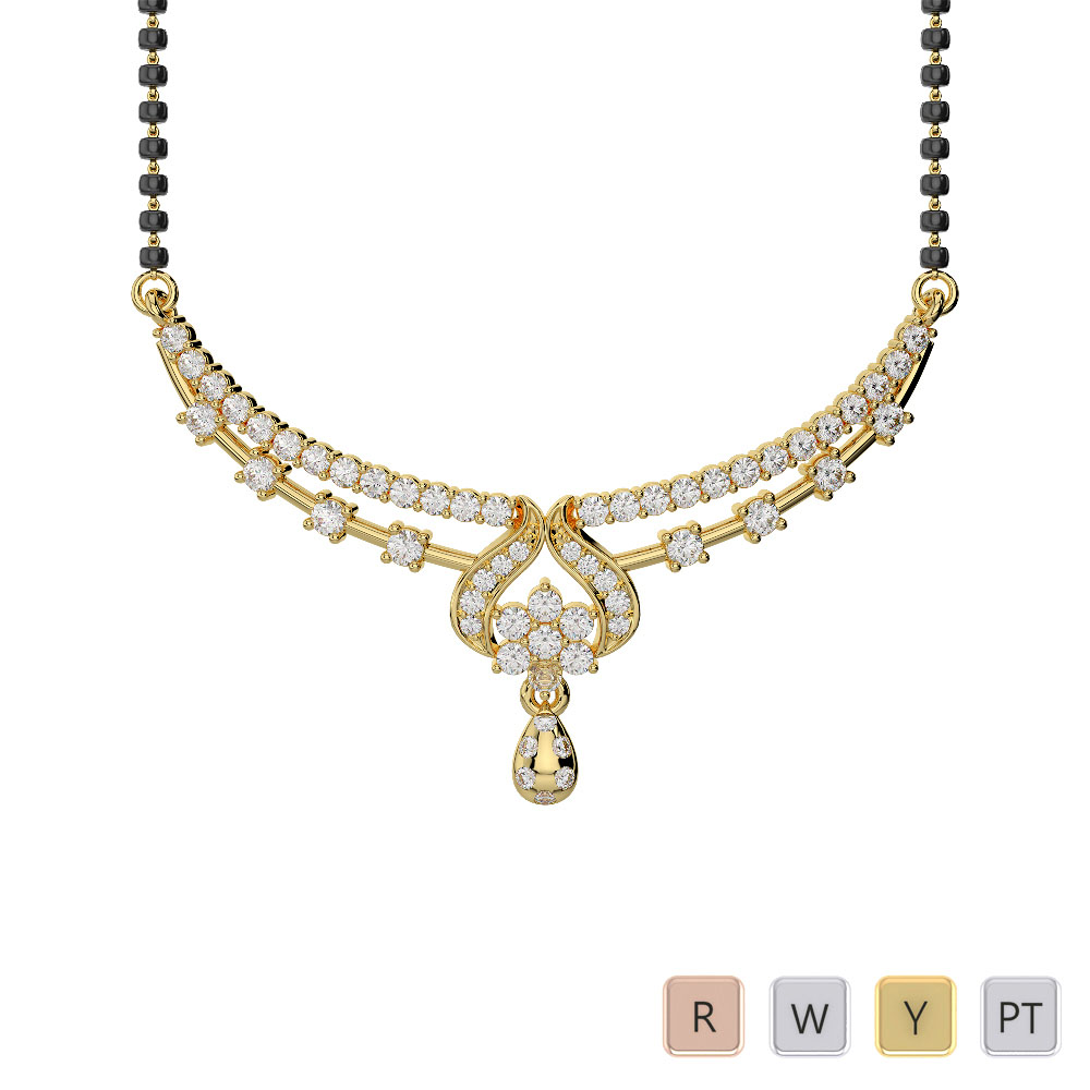 Flush and Prong Set Diamond Mangalsutra 0639