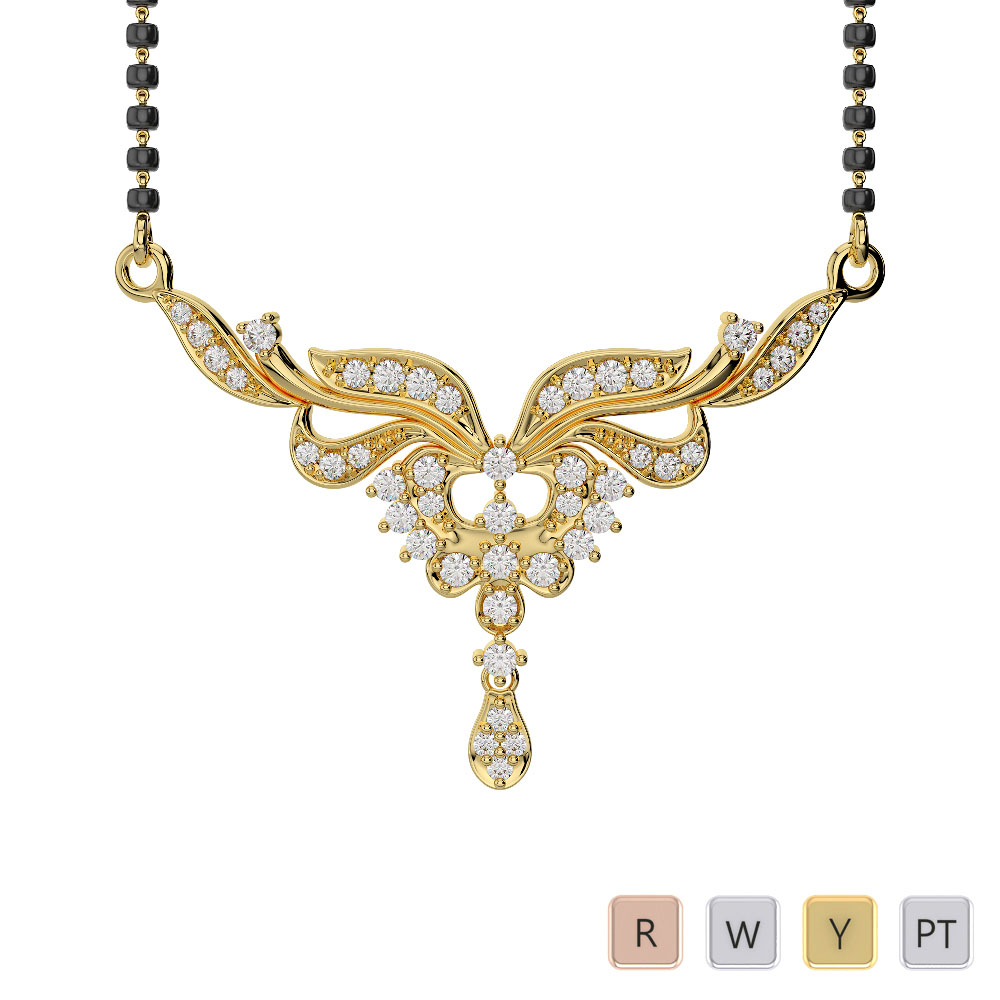 Round Cut Diamond Mangalsutra 0642