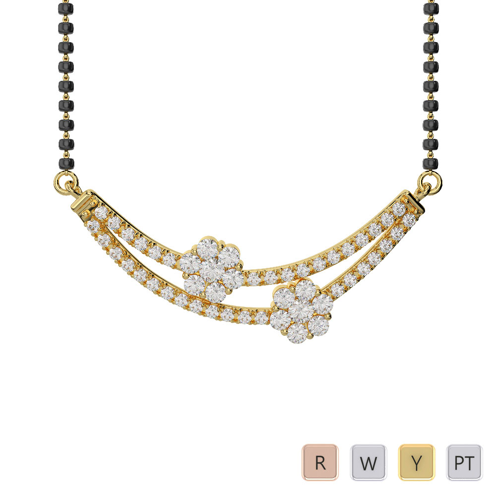 Prong Set Diamond Studded Mangalsutra 0653