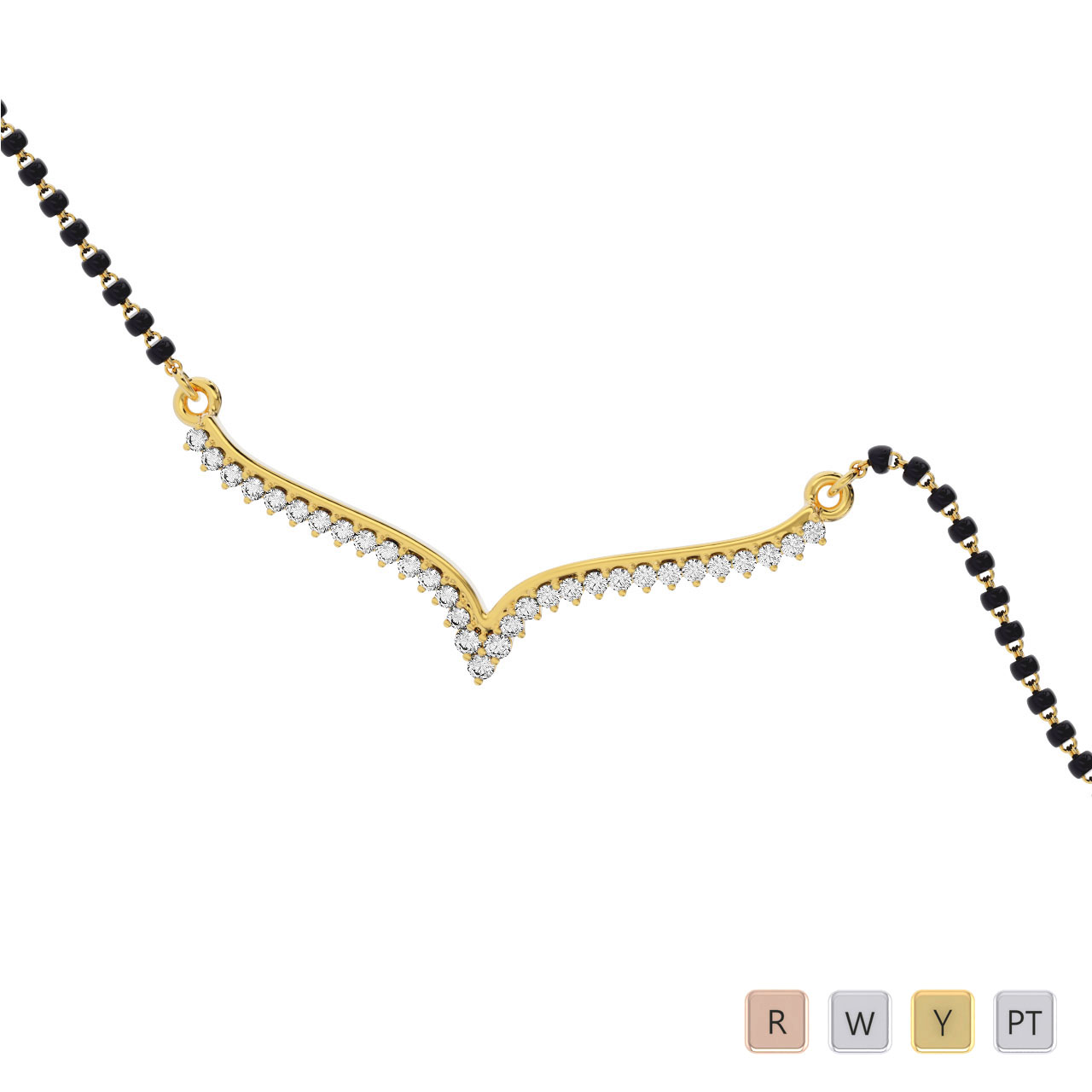 Pave Set Diamond Mangalsutra 0674