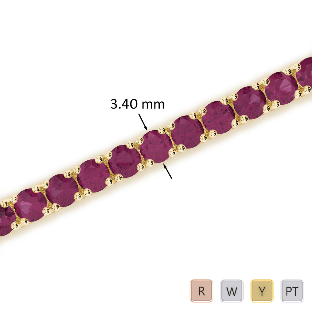 Claw Set Ruby Bracelet 0715