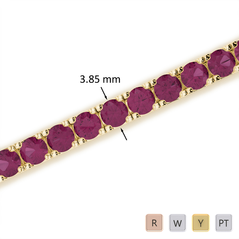 Round Cut Ruby Bracelet 0727