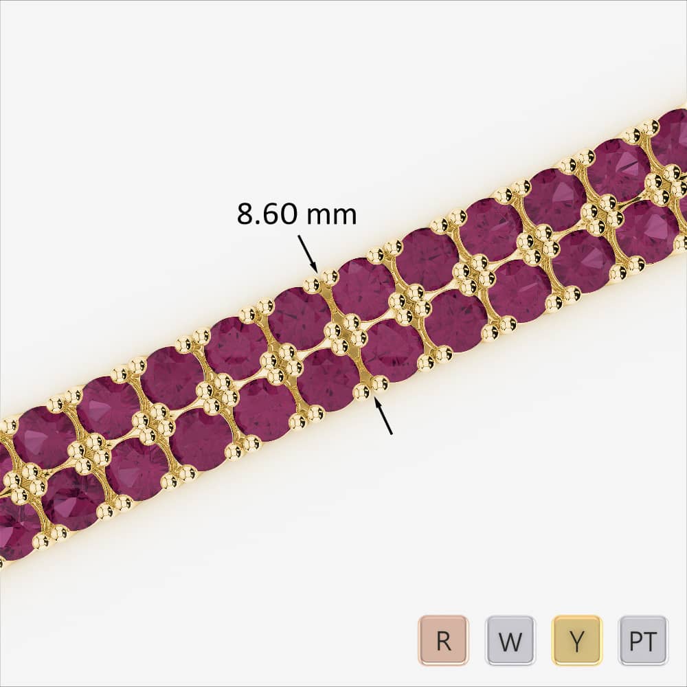 Prong Set Ruby Bracelet 0746