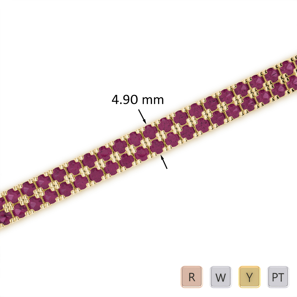 Round Cut Ruby Bracelet 0750
