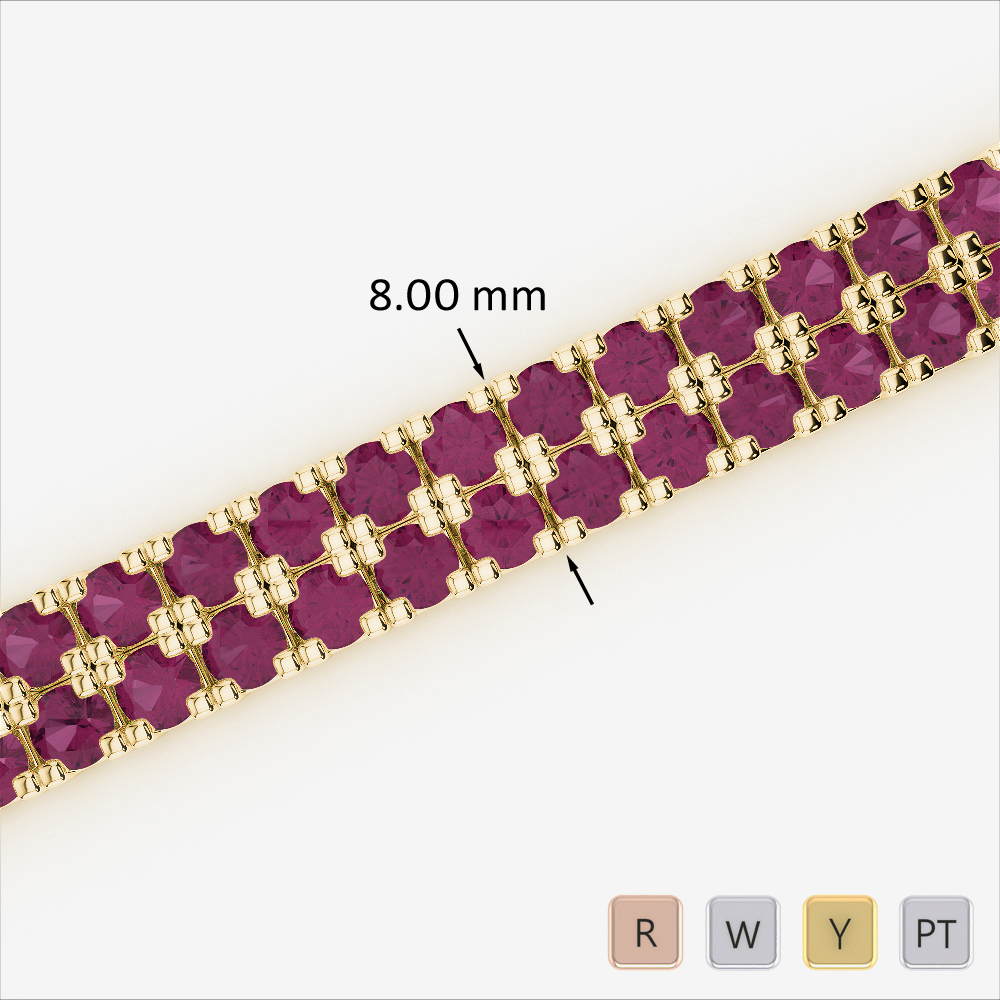 Prong Set Ruby Bracelet 0756