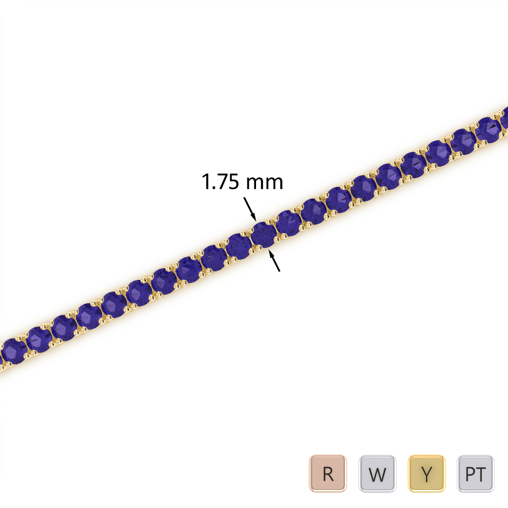 Round Cut Tanzanite Bracelet 0708